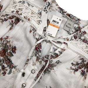 American Rag Bohemian Floral Multicolor Top Shirt Blouse Lace Size Small